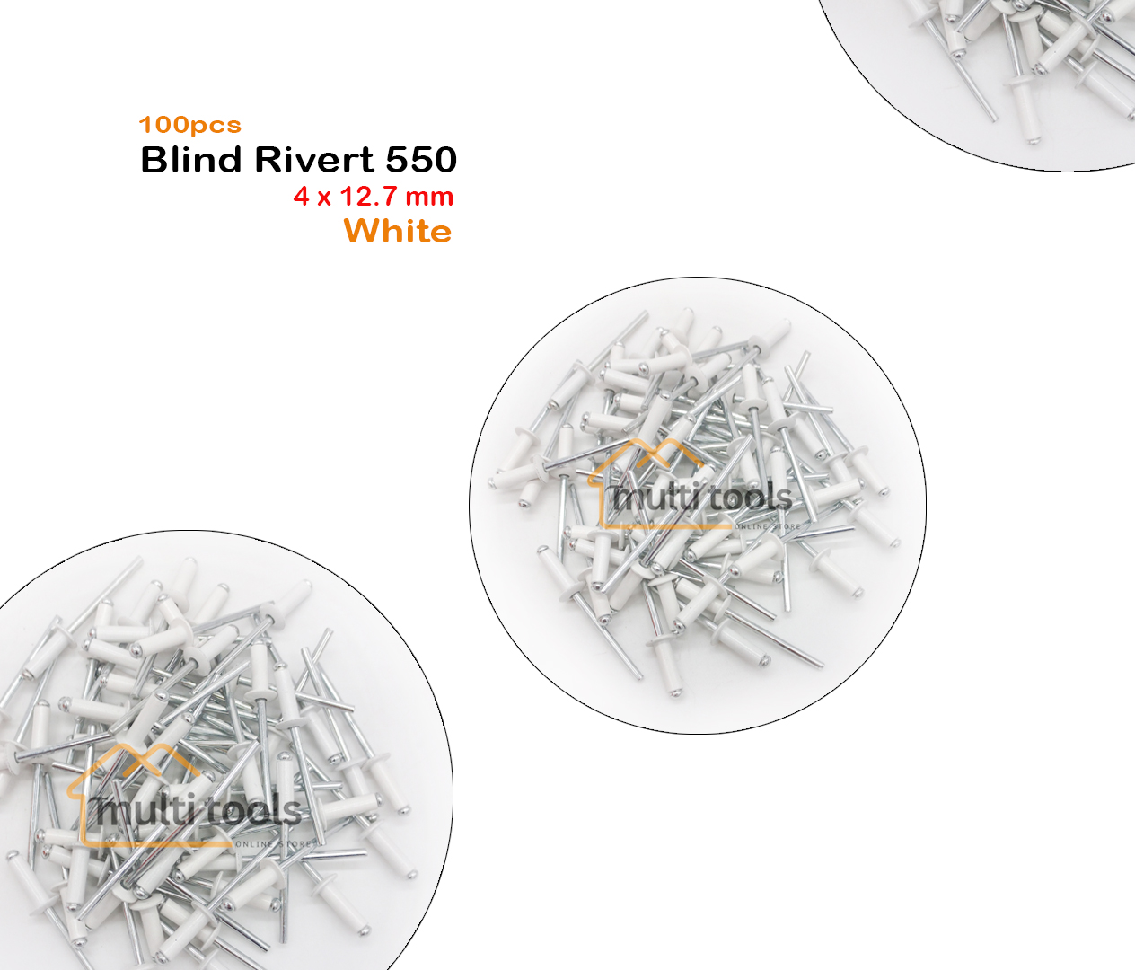 Blind Rivert 550 (4 x 12.7 mm x 100Pcs White)